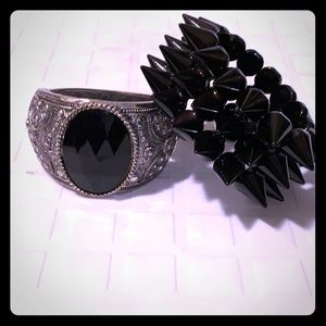 Black/silver bracelet set